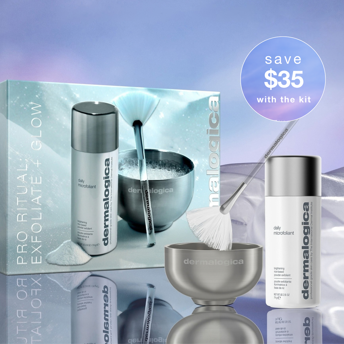 pro ritual: exfoliate + glow (1 full-size + 2 tools)